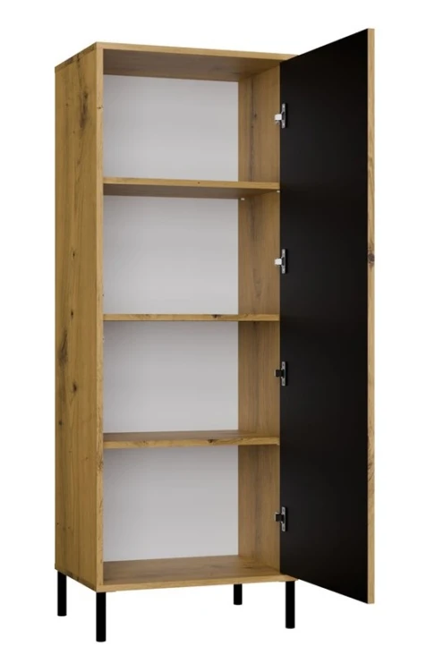 Witryna Kamaro Slim 1-drzwiowa z ryflowanym frontem 53 cm dąb artisan