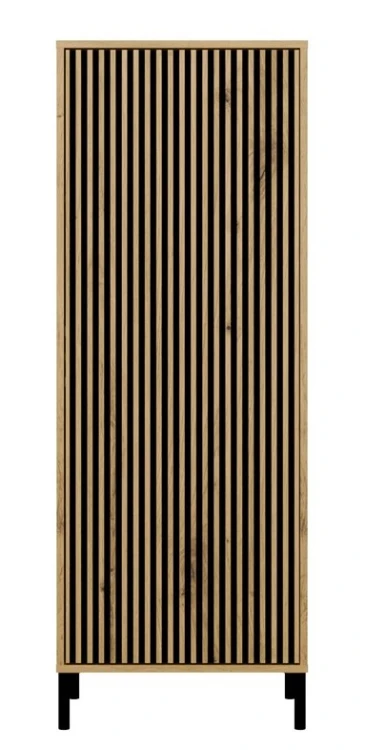 Witryna Kamaro Slim 1-drzwiowa z ryflowanym frontem 53 cm dąb artisan