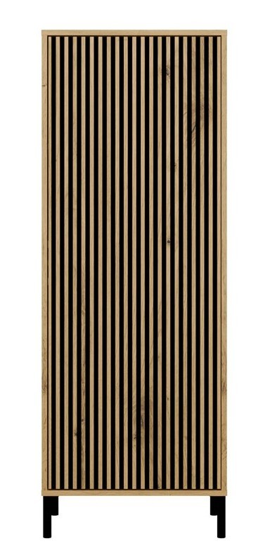 Witryna Kamaro Slim 1-drzwiowa z ryflowanym frontem 53 cm dąb artisan