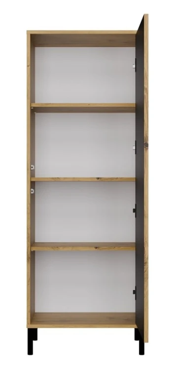 Witryna Kamaro Slim 1-drzwiowa z ryflowanym frontem 53 cm dąb artisan