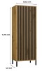 Witryna Kamaro Slim 1-drzwiowa z ryflowanym frontem 53 cm dąb artisan
