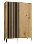 Witryna Kamaro Slim 2-drzwiowa z ryflowanym i gładkim frontem 103 cm dąb artisan