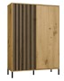 Witryna Kamaro Slim 2-drzwiowa z ryflowanym i gładkim frontem 103 cm dąb artisan