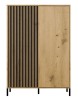 Witryna Kamaro Slim 2-drzwiowa z ryflowanym i gładkim frontem 103 cm dąb artisan