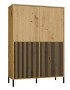 Witryna Kamaro Slim 4-drzwiowa z ryflowanym i gładkim frontem 103 cm dąb artisan