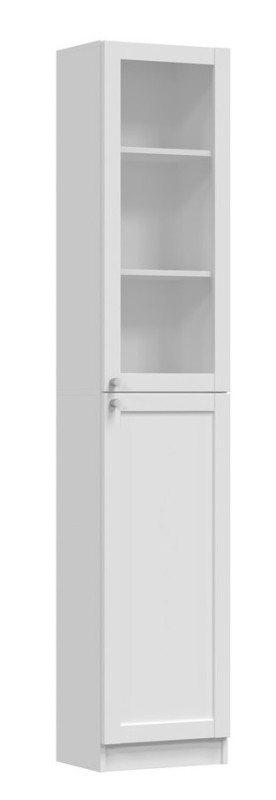 Witryna Pafos 2-drzwiowa częściowo przeszklona do salonu 40 cm biały