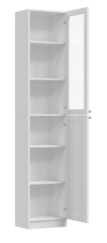 Witryna Pafos 2-drzwiowa częściowo przeszklona do salonu 40 cm biały