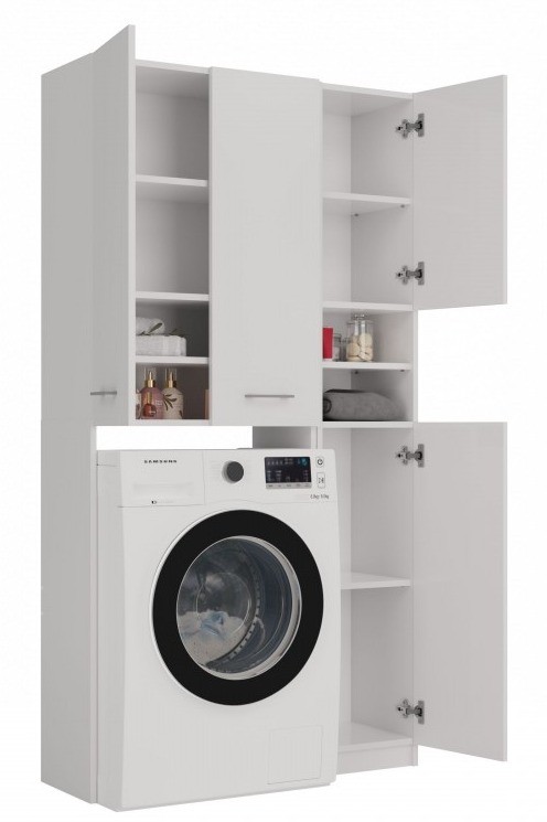 Zestaw mebli łazienkowych Marpol DD z regałem i szafką 96 cm biały