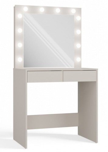 Toaletka Marina z lustrem LED i szufladami do sypialni 81 cm kaszmir