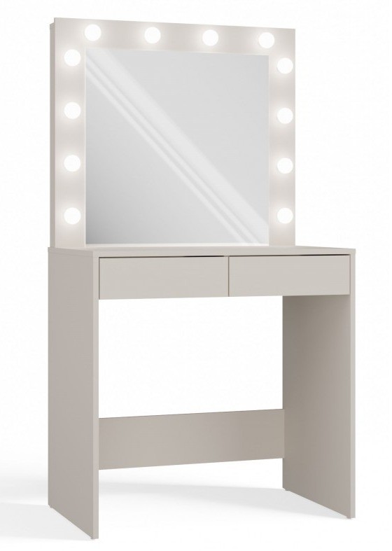 Toaletka Marina z lustrem LED i szufladami do sypialni 81 cm kaszmir