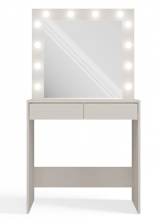 Toaletka Marina z lustrem LED i szufladami do sypialni 81 cm kaszmir