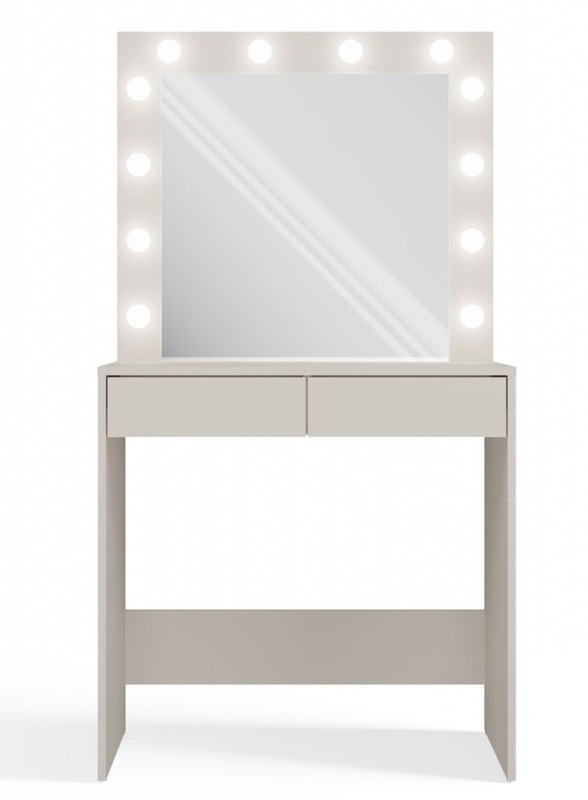 Toaletka Marina z lustrem LED i szufladami do sypialni 81 cm kaszmir