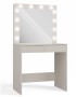 Toaletka Marina Slim z lustrem LED i szufladami do sypialni 81 cm kaszmir