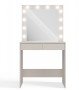 Toaletka Marina Slim z lustrem LED i szufladami do sypialni 81 cm kaszmir