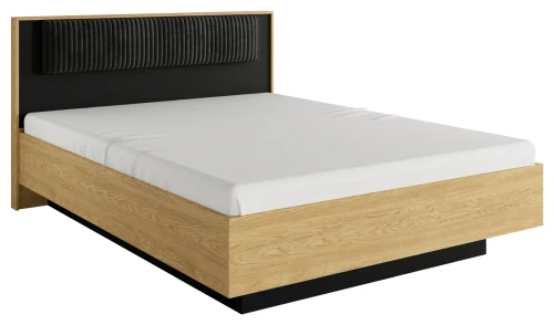 Łóżko Baltic z pojemnikiem i zagłówkiem 160x200 cm dąb baltic/czarny