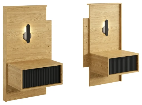 Stoliki nocne Baltic wiszące z oświetleniem 50 cm dąb baltic/czarny