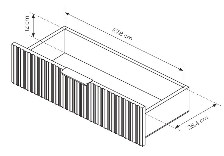 Komoda Lante ryflowana z szufladami do salonu 163 cm beżowa