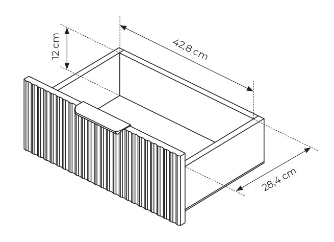 Komoda Lante ryflowana dwudrzwiowa z szufladami do salonu 163 cm czarna