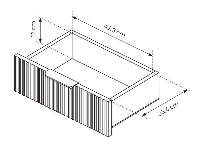 Stolik nocny Lante ryflowany z szufladami do sypialni 63 cm czarny