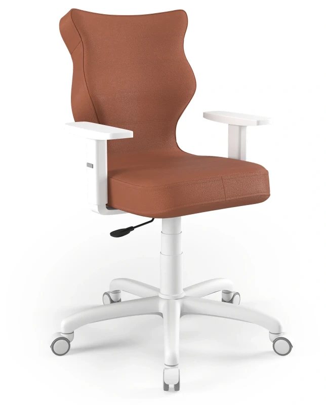 Krzesło biurowe obrotowe do biurka Arco wzrost 159-188 cm biała podstawa kółka - Vega 2