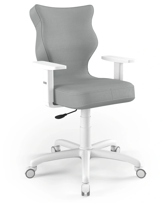 Krzesło biurowe obrotowe do biurka Arco wzrost 159-188 cm biała podstawa kółka - Vega 33