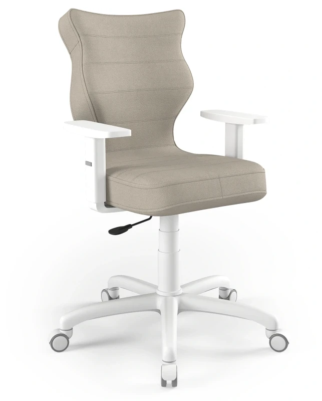 Krzesło biurowe obrotowe do biurka Arco wzrost 159-188 cm biała podstawa kółka - Solar 26