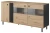 Komoda Madis trzydrzwiowa witryna LED 165 cm dąb artisan + antracyt