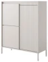Komoda wysoka Senso 3-drzwiowa z ryflowanym frontem 103 cm beżowa