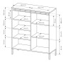 Komoda wysoka Senso 3-drzwiowa z ryflowanym frontem 103 cm beżowa