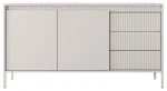 Komoda Senso 2-drzwiowa z 3 szufladami i ryflowanymi frontami 153 cm beżowa