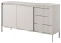 Komoda Senso 2-drzwiowa z 3 szufladami i ryflowanymi frontami 153 cm beżowa