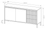 Komoda Senso 2-drzwiowa z 3 szufladami i ryflowanymi frontami 153 cm beżowa