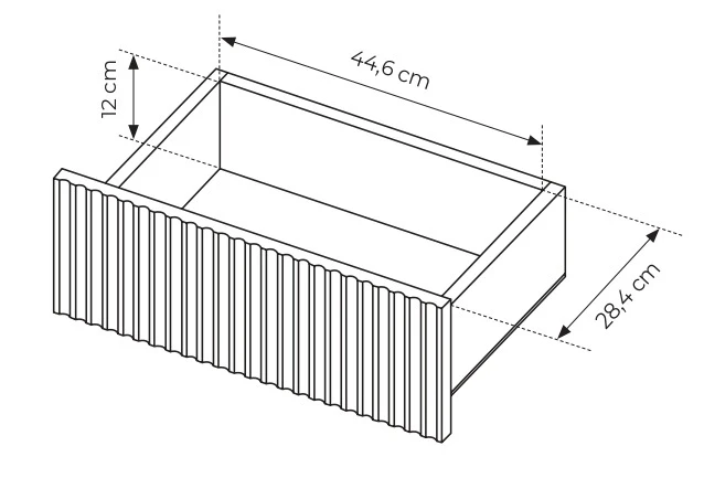 Komoda Senso 2-drzwiowa z 3 szufladami i ryflowanymi frontami 153 cm beżowa