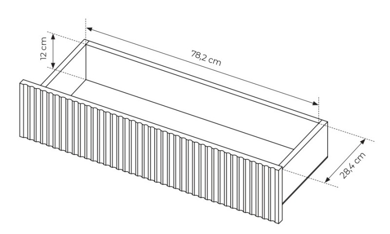 Komoda Senso 2-drzwiowa z 3 szufladami i ryflowanymi frontami 187 cm beżowa