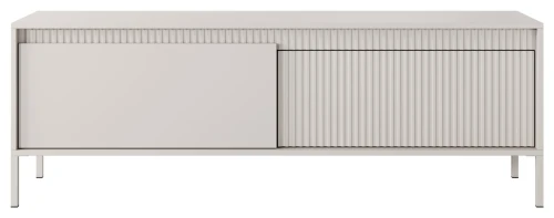 Szafka RTV Senso 2-drzwiowa z ryflowanym frontem na nóżkach 153 cm beżowa