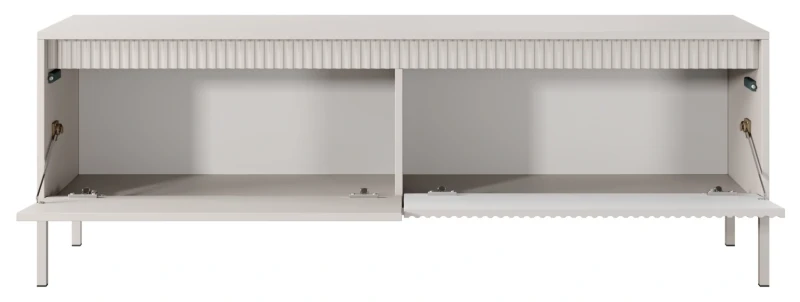 Szafka RTV Senso 2-drzwiowa z ryflowanym frontem na nóżkach 153 cm beżowa