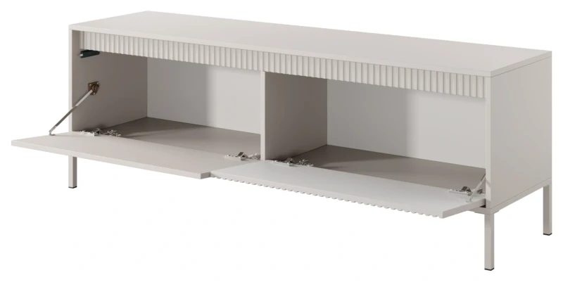 Szafka RTV Senso 2-drzwiowa z ryflowanym frontem na nóżkach 153 cm beżowa