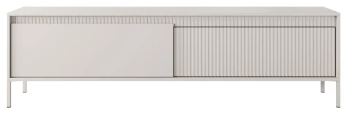 Szafka RTV Senso 2-drzwiowa z ryflowanym frontem na nóżkach 187 cm beżowa