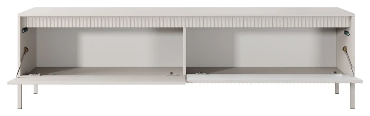 Szafka RTV Senso 2-drzwiowa z ryflowanym frontem na nóżkach 187 cm beżowa
