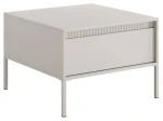 Stolik kawowy Senso kwadratowy z szufladą na metalowych nóżkach 68 cm beżowy