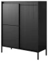 Komoda wysoka Senso 3-drzwiowa z ryflowanym frontem 103 cm czarna