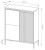 Komoda wysoka Senso 3-drzwiowa z ryflowanym frontem 103 cm czarna