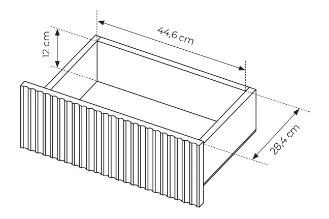 Komoda Senso 2-drzwiowa z 3 szufladami i ryflowanymi frontami 153 cm czarna