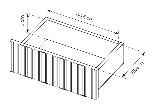 Komoda Senso 2-drzwiowa z 3 szufladami i ryflowanymi frontami 153 cm czarna