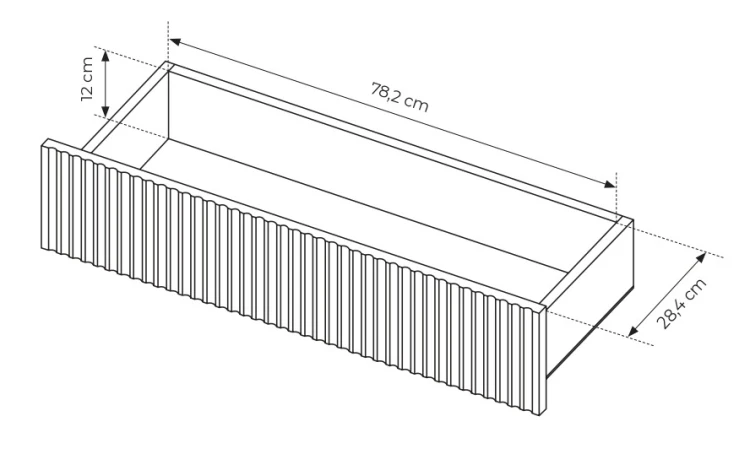 Komoda Senso 2-drzwiowa z 3 szufladami i ryflowanymi frontami 187 cm czarna