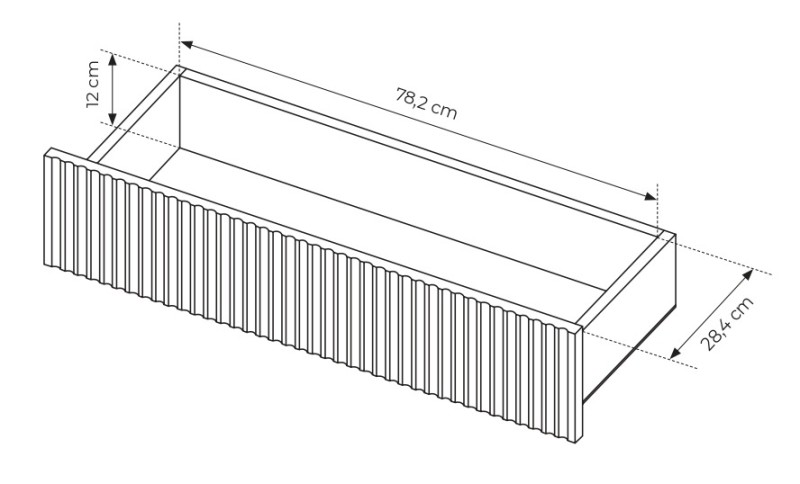 Komoda Senso 2-drzwiowa z 3 szufladami i ryflowanymi frontami 187 cm czarna