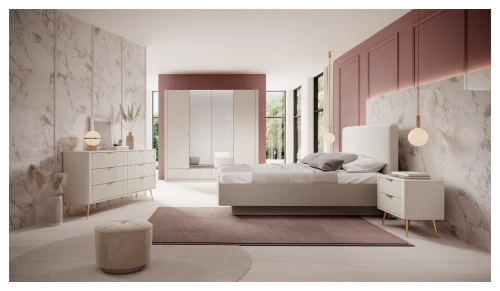 Zestaw mebli do sypialni Lante łóżko szafa komoda stoliki nocne beżowy