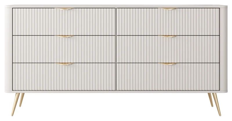 Zestaw mebli do sypialni Lante łóżko szafa komoda stoliki nocne beżowy