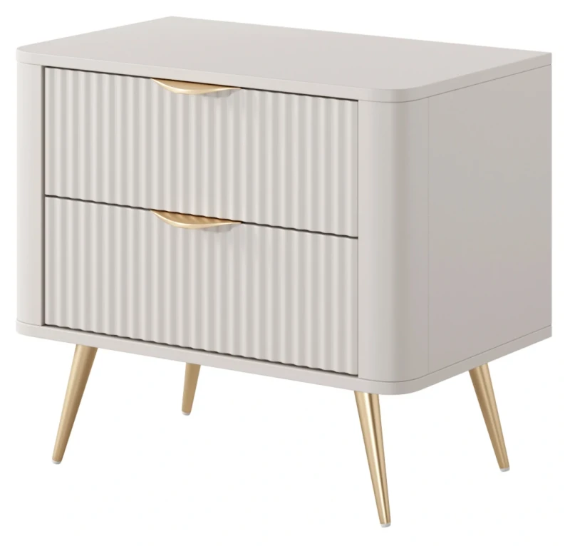 Zestaw mebli do sypialni Lante łóżko szafa komoda stoliki nocne beżowy