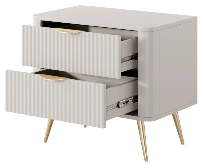 Zestaw mebli do sypialni Lante łóżko szafa komoda stoliki nocne beżowy